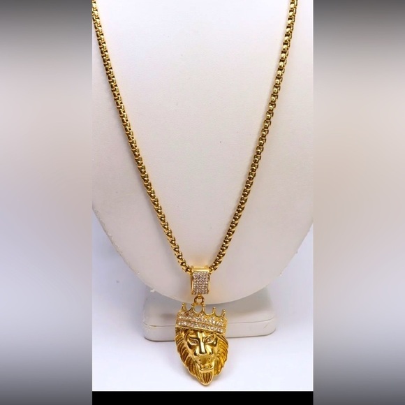 Simone I Smith Legacy Lion Necklace Gold Stainless Steel